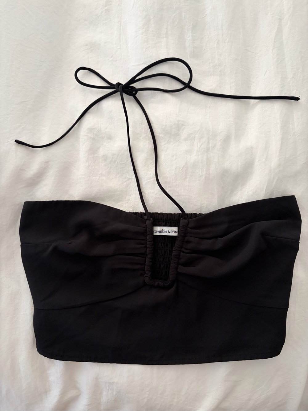 Abercrombie & Fitch Black Halter Tie Crop Top